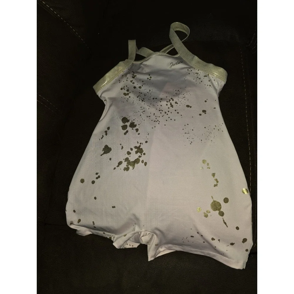 Justice leotard gymnastics dance one piece shortall size XL 16 18